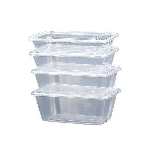 Factory wholesale takeout disposable lunch boxes square boxes fast food street stalls restaurant food packaging eco-friendly PP plastic boxes