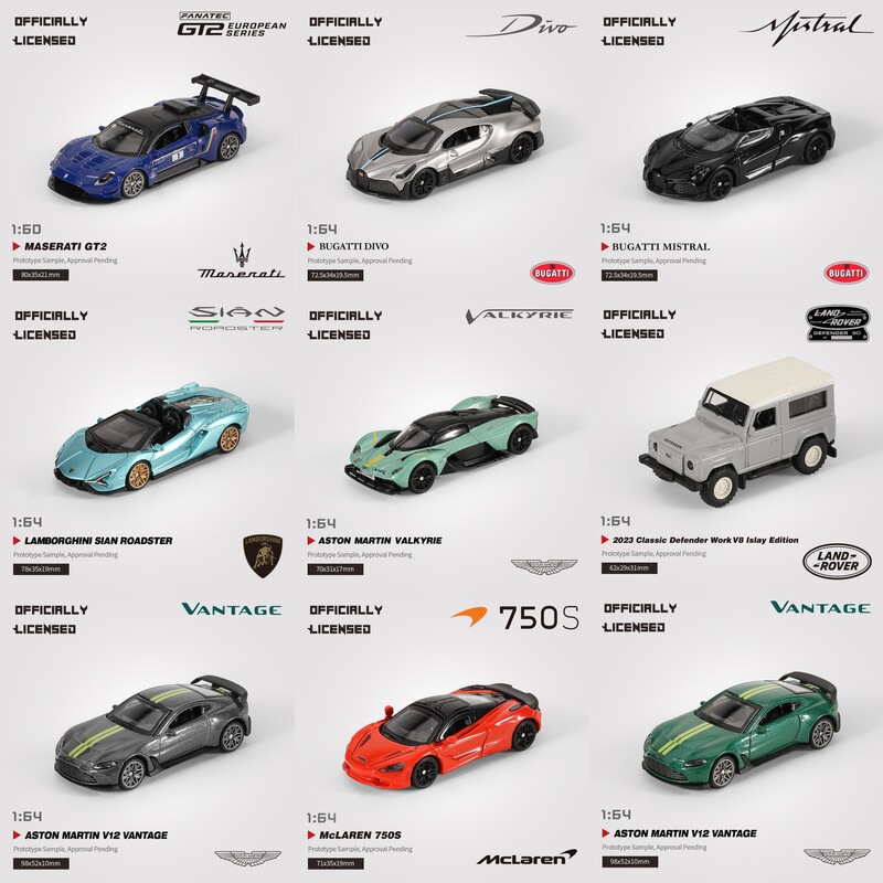 Acrylic Box Replica 1:64 Maserati Lamborghini Alloy Car Sports Car Model Ornament Toy Collection Wholesale