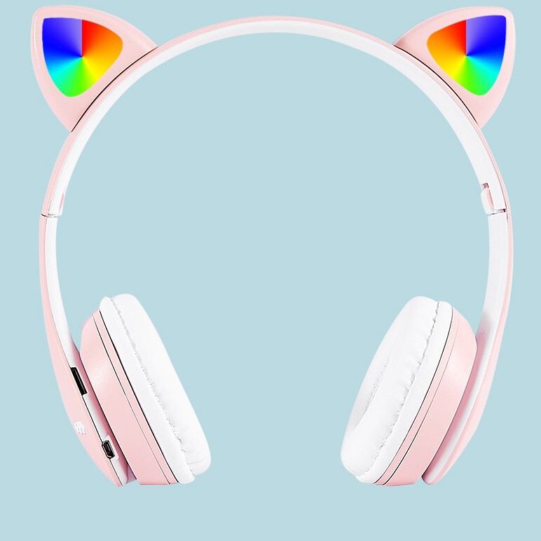 New Sakura Powder High Beauty Value Headset Stereo Cat Ears Bluetooth Headset Mobile Phone Running Sports Headset