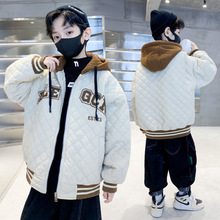 男童棒球服外套2023新款炸街夹棉韩范中大儿童男孩秋冬季加厚棉服