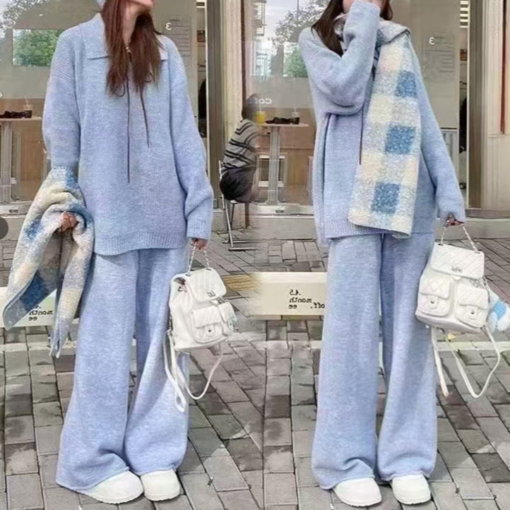 PH51901大爱美依缘2025秋季新款小个子宽松上衣阔腿裤减龄套装女|undefined