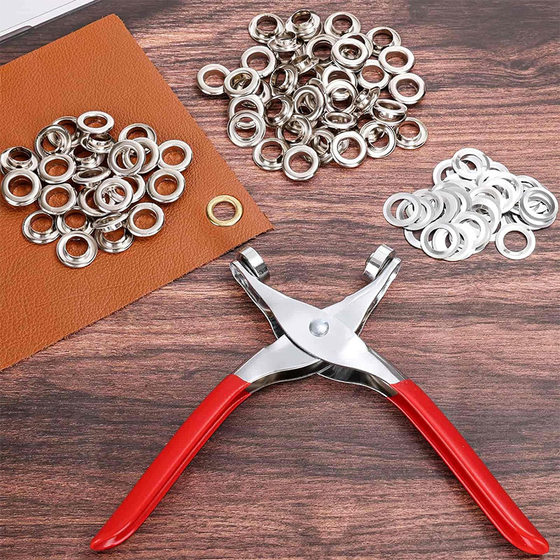 Flower gas eye buckle tool suit 6 12mm installation tool luggage accessories shoelace metal copper round eye pliers
