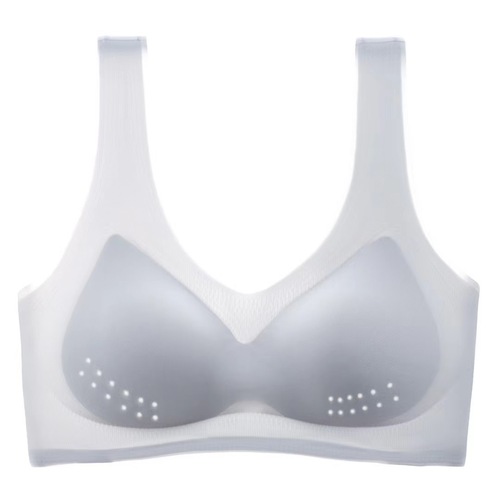 Shangpin cool hole cup breathable vest style sports bra push-up seamless ice silk large size wide shoulder strap bra