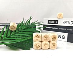 跨境爆品25mm木骰子圣诞礼物情人节约会美食决策电影运动瑜伽骰子