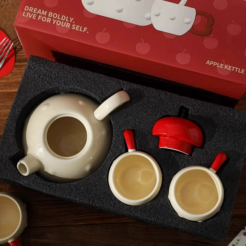Ceramic teapot, tea set for moving for bride, Birthday gift