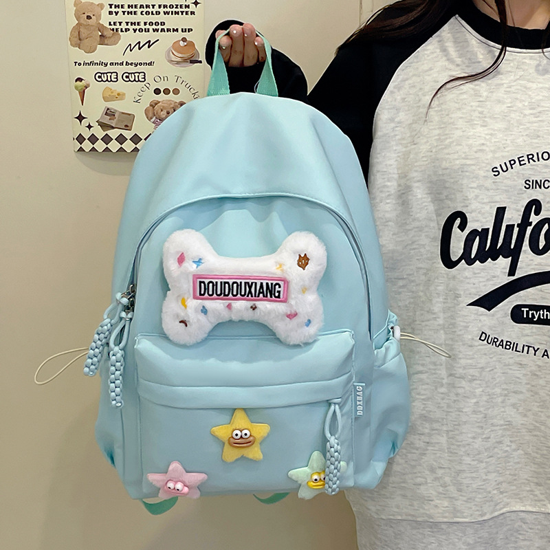 Ins mochila escolar de niñas, versión coreana de mujeres, mochila suave para estudiantes de secundaria, mochila para estudiantes de secundaria