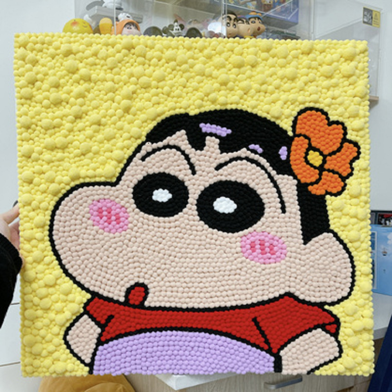 ファーボール絵画卸売DIY手作り貼り付け絵画材料パッケージ親子教育用子供用貼り付けポンポン絵画工場直販|undefined