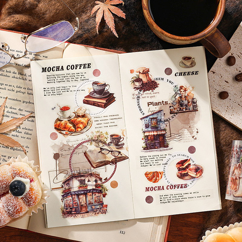 Tiempo tranquilo transparente impermeable pet cinta adhesiva cubierta caja diy diario pegatinas retro transfronterizas pegatinas decorativas