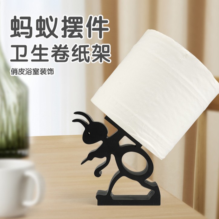 Cross-Border Popular Paper Towel Holder Ant Paper Roll Holder Bathroom Roll Paper Ornament