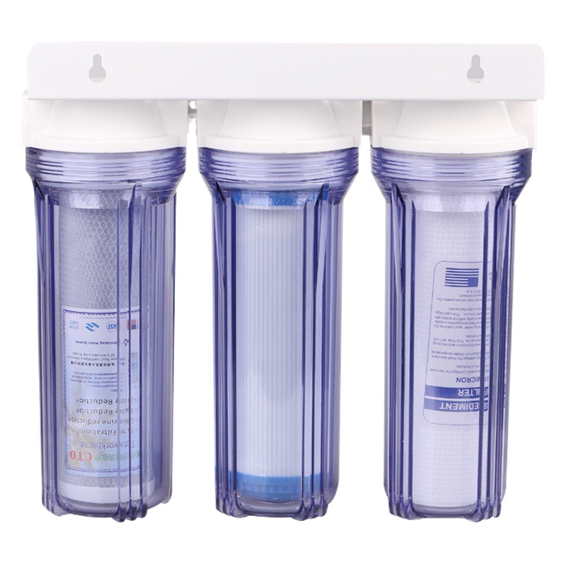 Purificador de agua de la cocina hogar de 10 pulgadas Filtro frontal de tres niveles purificador de agua del grifo purificador de agua filtro Filtro de botella elemento