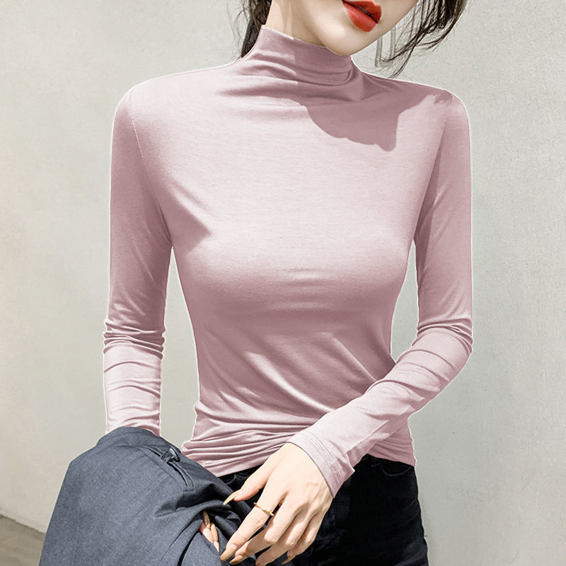 하프 터틀넥 [선택 모달] 핑크
