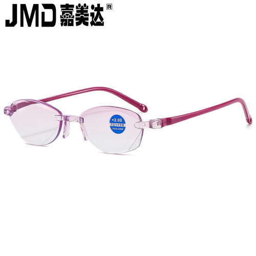 New Frameless Reading Glasses Diamond Cut Edge Fashion Reading Glasses Anti-Blue Light Reading Glasses Smart Reading Glasses 8035