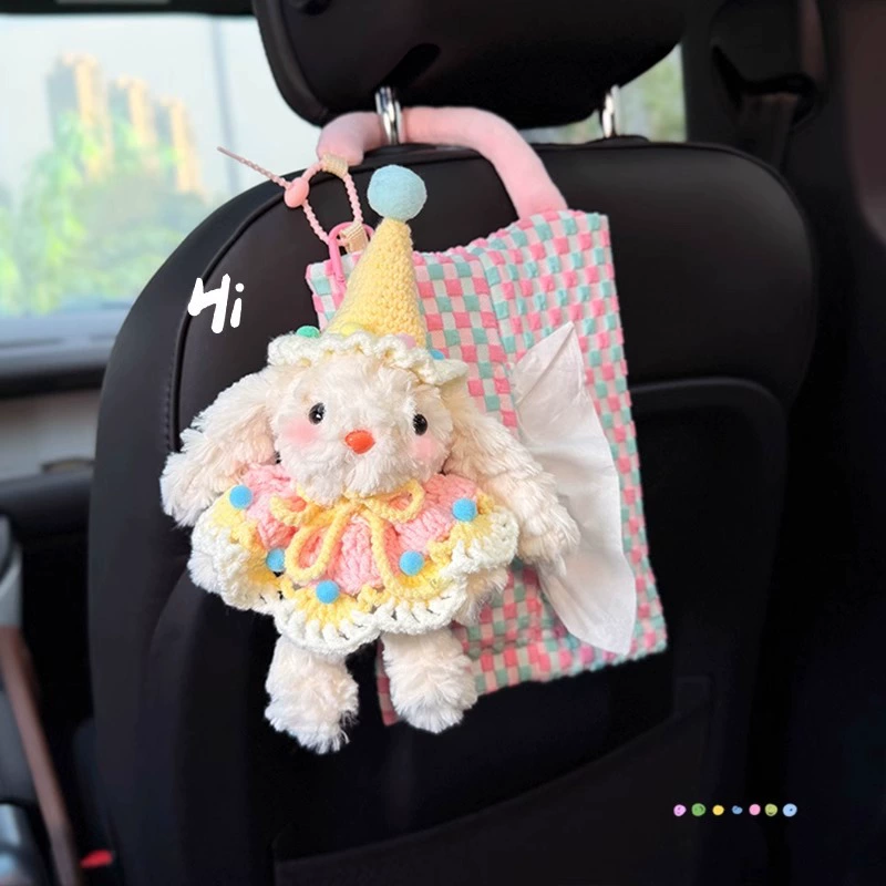 Симпатичный кролик автомобильное бумажное полотенце подвесная сумка для автомобиля бумажная коробка для внутренней хранения сиденья 2025 новая подвесная кукла