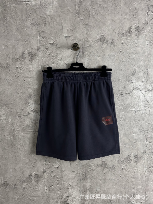 Paris B Brand Red Tape Letter Embroidery Casual Shorts Unisex Versatile Straight-Leg Sports Beach Shorts
