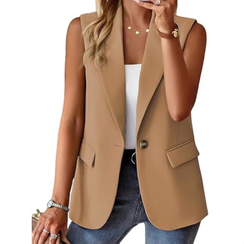 2025 nuevas mujeres europeas y americanas transfronterizas de Amazon traje de temperamento de moda casual chaleco ropa de mujer