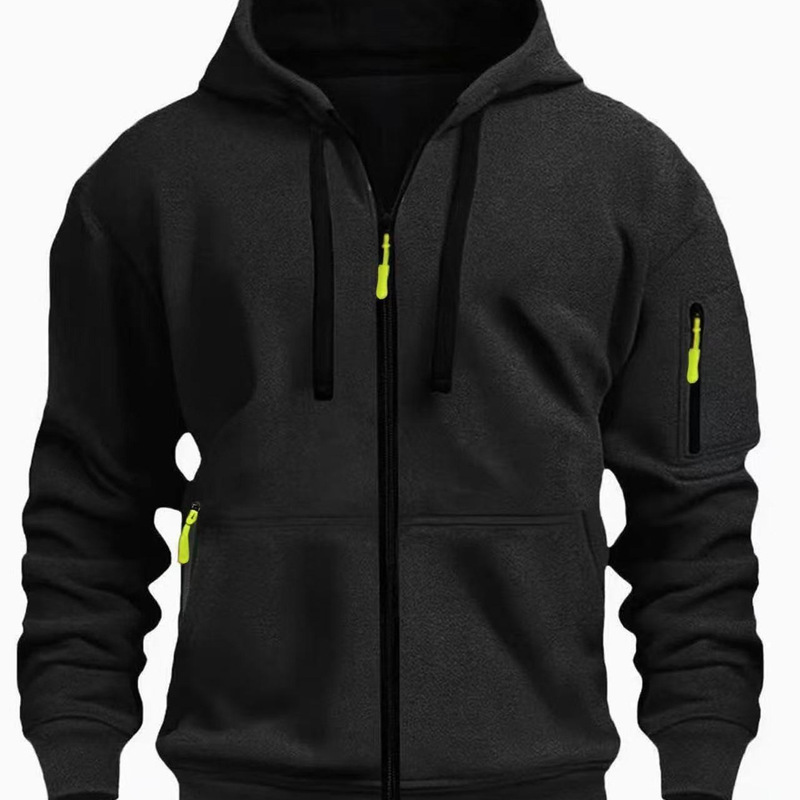 European and American Export New Men's Autumn and Winter Full Zipper Hooded Sweatshirt Sports Jacket Casual Hooded Pullover Sweatshirt European and American Export New Men's Autumn and Winter Full Zipper Hooded Sweatshirt Sports Jacket Casual Hooded Pullover Sweatshirt