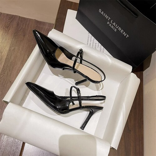 Women's High Heels Direct Sale New Slim Heel One Strap Sexy Pointed Toe Cover Shoes Versatile Sandals Backless Women's Shoes