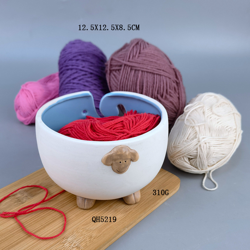Amazon Hot Hot Sale Ceramic Wool Bowls Bolas de ovejas Bowls de almacenamiento de hogares
