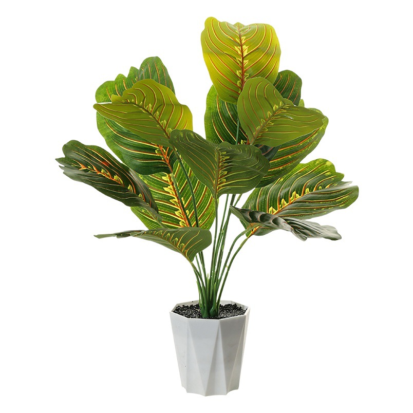Hoja artificial planta verde gran bonsai decoración creativa conjunto flor artificial bonsai suministro directo de fábrica casa simulación bonsai