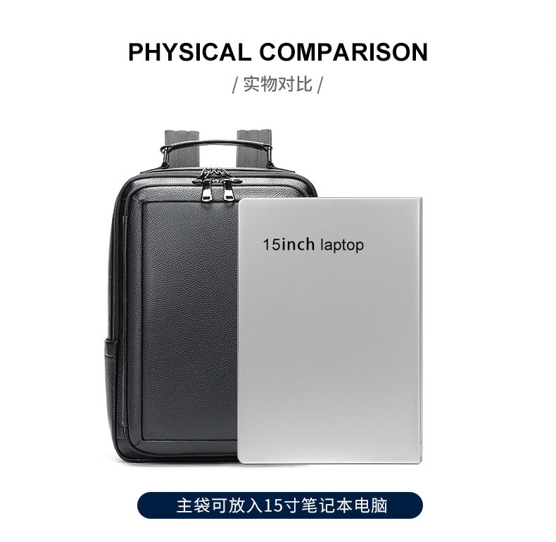 Ba lô nam da bò thật Marante 30×15×40 cm, túi đựng laptop 16 inch — Ba lô 332, Ba lô thường ngày 9008, 8486 Ba lô, Balo vân cá sấu 2283 chi tiết 26