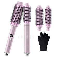 跨境爆款滚筒梳烫发器卷发棒直发器换头直卷两用速热多头梳三合一