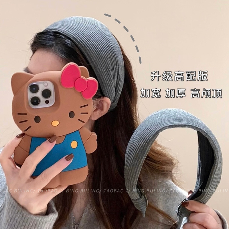 韩版针织发箍刘海发饰压发头箍防滑发卡子宽边黑色百搭洗脸发饰女|undefined