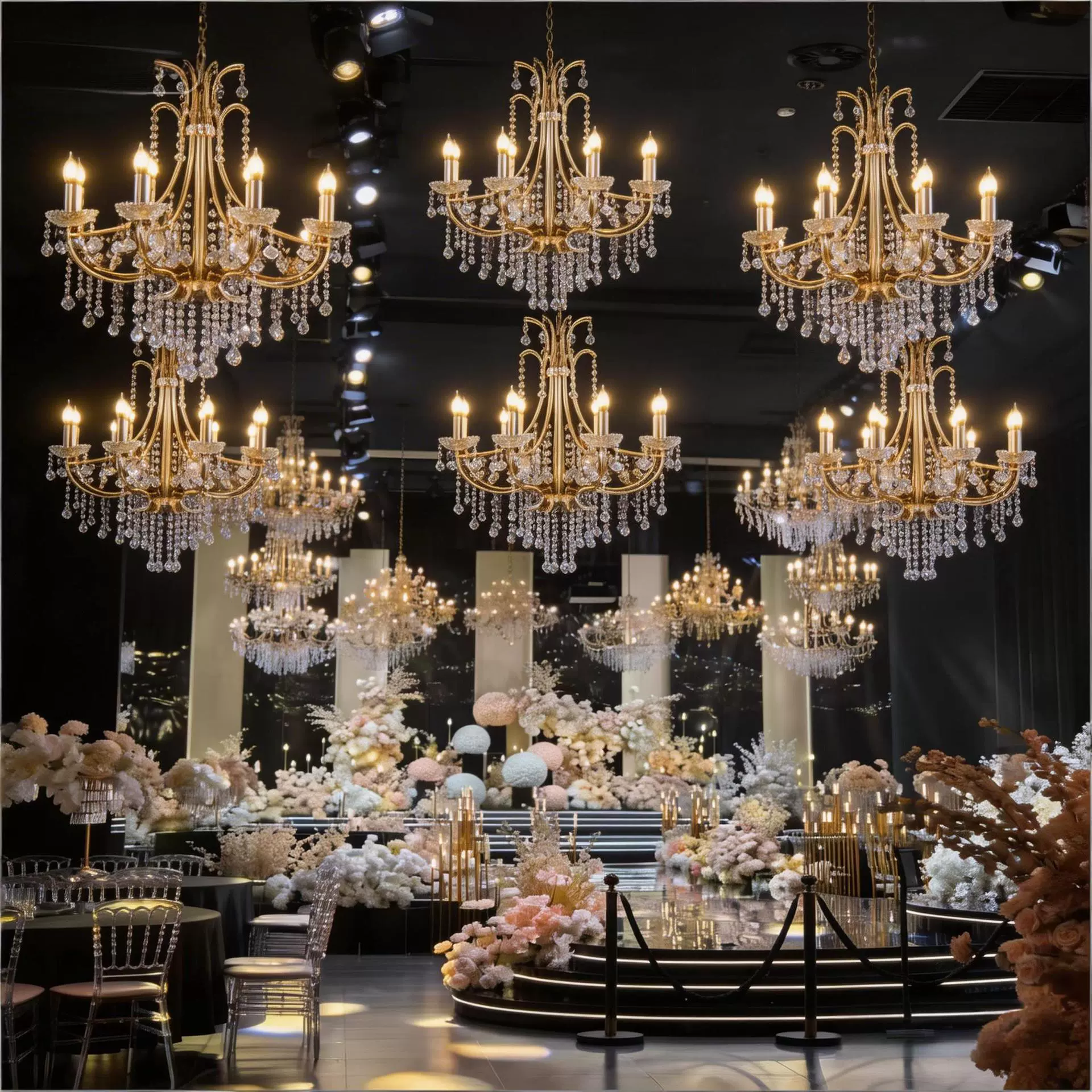 Crystal pendant, ceiling lamp, ceiling ceiling light, European style