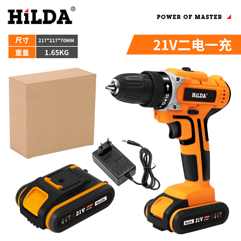 HiLDA/HiLDA destornillador eléctrico recargable batería de litio linterna taladro impacto taladro 12V16.8V21V