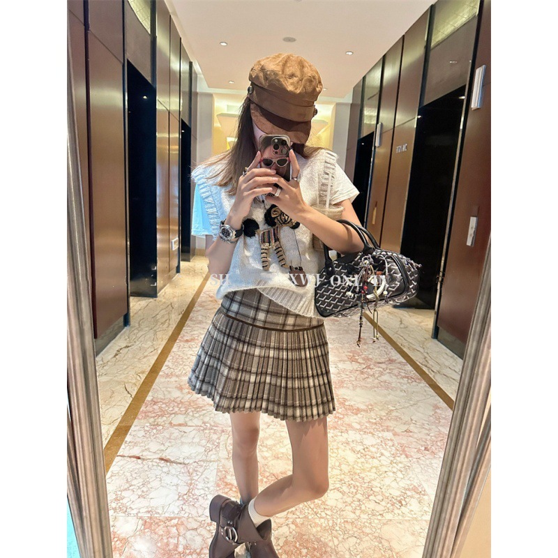 韩系立体装饰编织小马针织马甲女新款洋气减龄外穿毛衣背心叠穿|undefined
