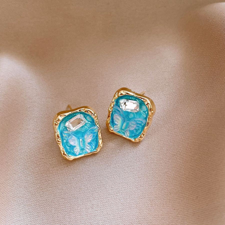 Monet Garden Pintura al óleo Pendientes de perlas de flores de viento Pendientes de lujo ligero de alta calidad Pendientes frescos dulces franceses mujeres