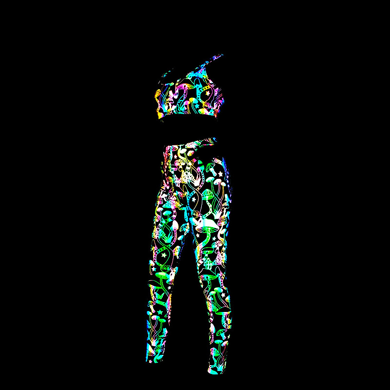 蘑菇七彩反光紧身衣面料