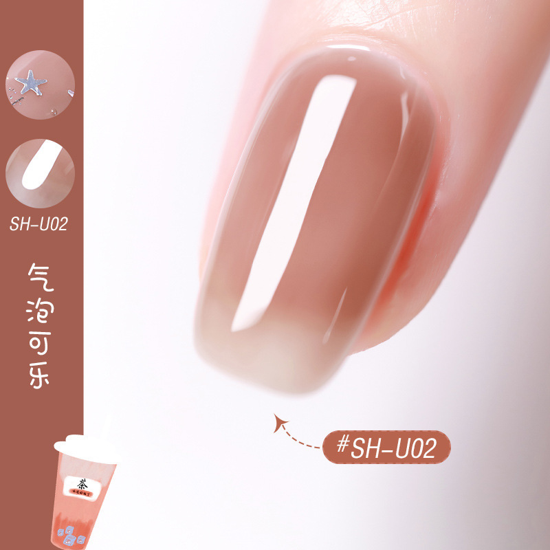 Sweet Color Nail Polish, Translucent Cola Color, No-Bake, Water-Based, Odorless, Quick-Drying, 2026 New Spring/Summer Model, Brightens Skin Tone