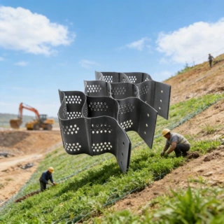 蜂巢土工格室稳固路基排高强土工格室边坡防护HDPE焊接 土工格室