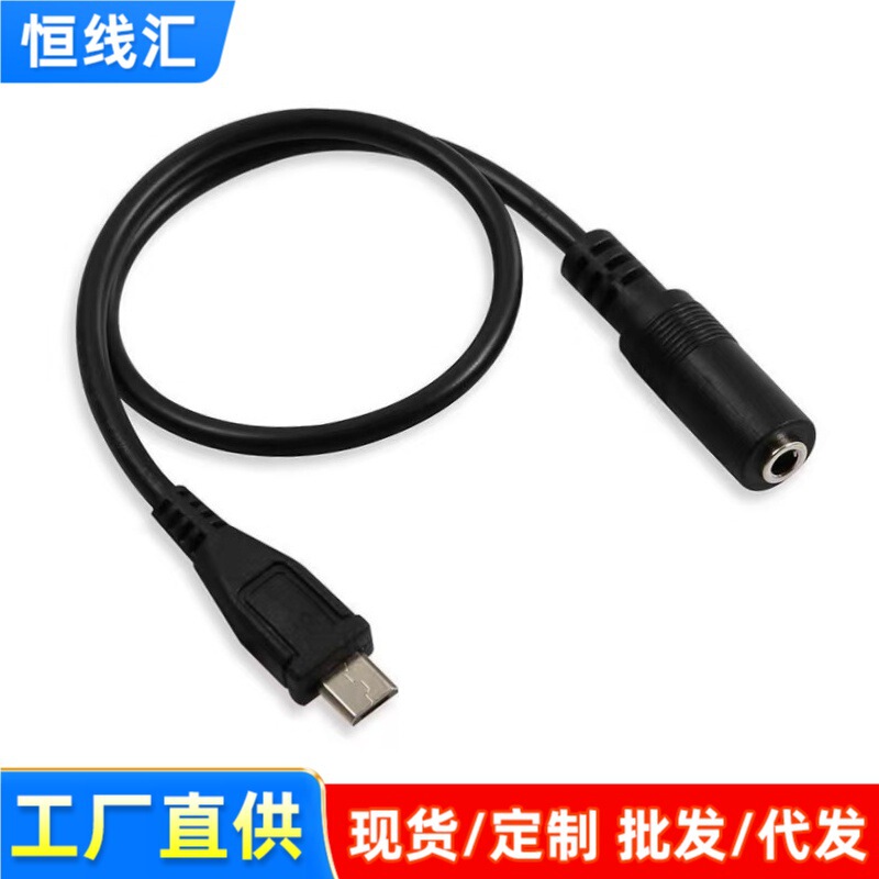 Audio Cable 3.5 to Micro-B Adapter Micro USB to 3.5mm Female Adapter Cable Conversion Cable Audio Cable
