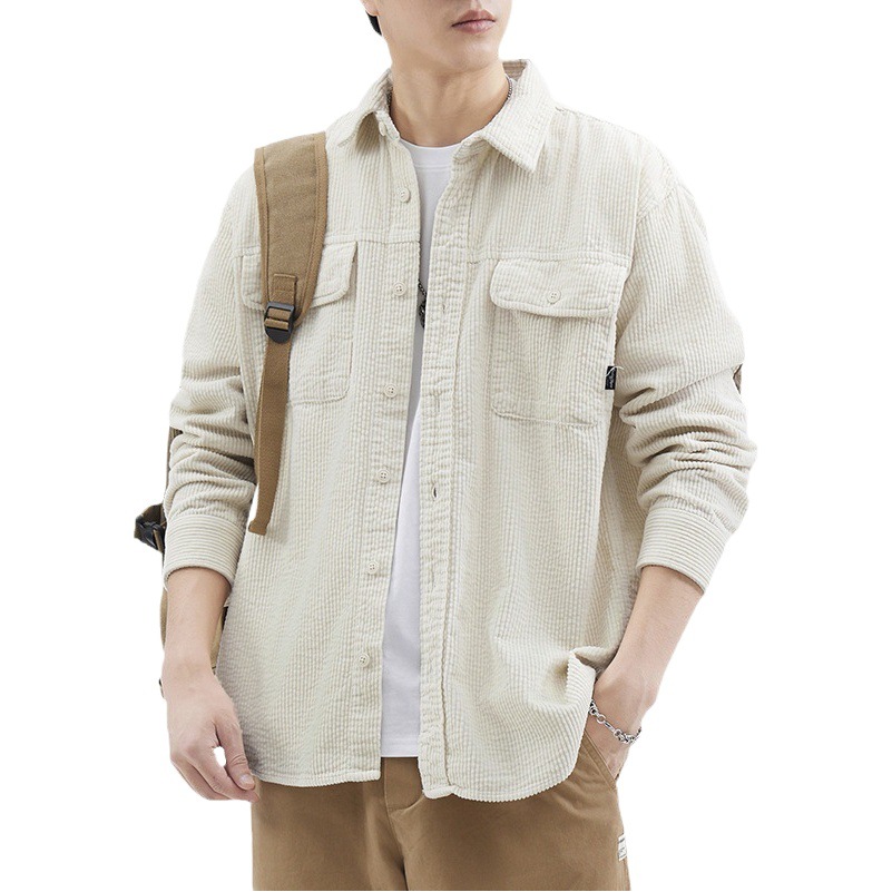 Danboni | ropa de trabajo camisa los hombres otoño nueva PANA americana retro costura moda marca casual chaqueta