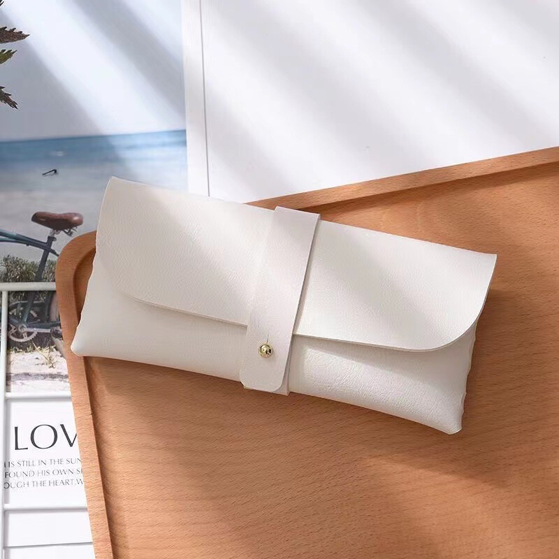 Glasses Case Simple Ins Style Fashionable Portable Sunglasses Case Anti-Pressure Handmade Glasses Bag Student White Mirror Case Wholesale