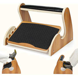 跨境新款工作桌下脚托可调节摇脚凳人体工程学木制脚凳脚榻踩脚凳