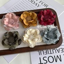 四季定型立体纱花diy手工花发饰头饰配件夏季胸花鞋花布艺花朵