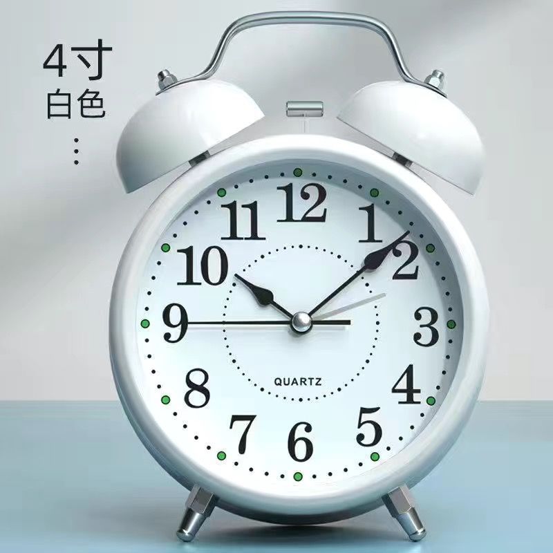 目覚まし時計のベッドの上の学生の創意的な夜光のベルの多機能の金属の子供の寝室の電子の小さい騒がしい時計の漫画の卸売り|undefined