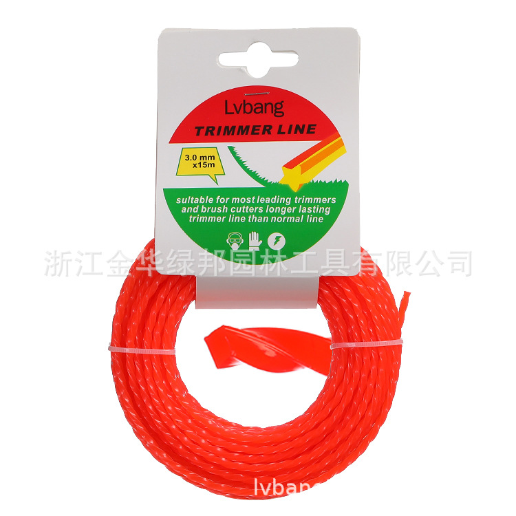 厂家供应 园林打草机配件螺旋形尼龙割草线1.0mm-4.0mm