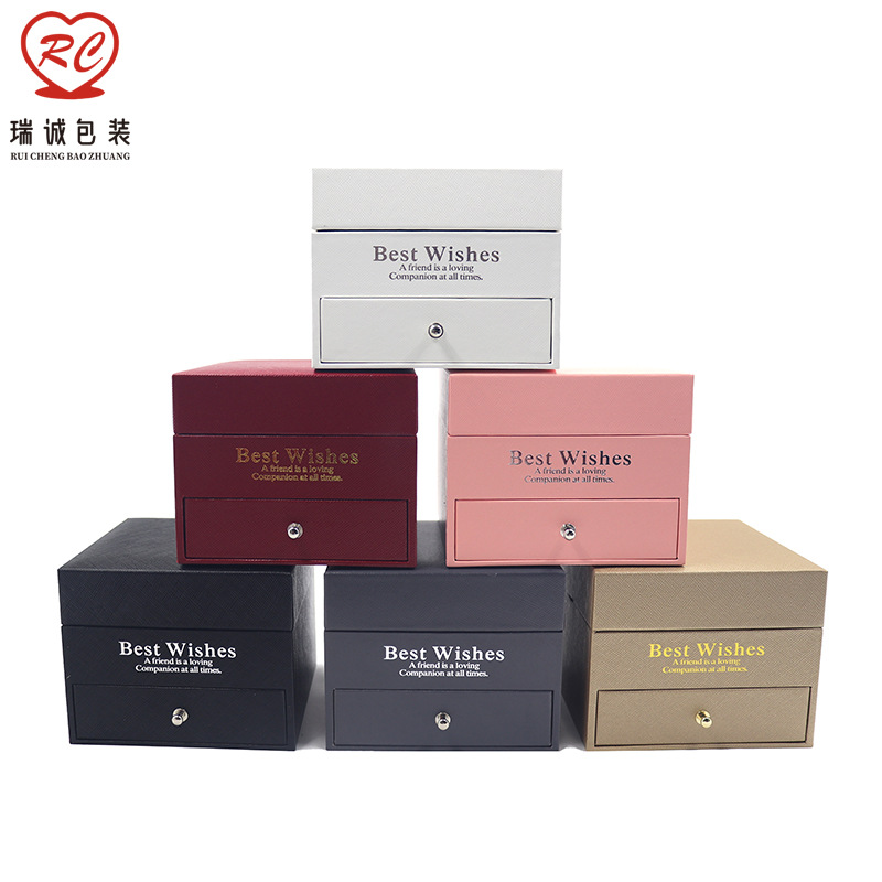 七夕情人节礼盒 Best Wishes包装盒  手镯盒玫瑰花戒指盒口红礼盒