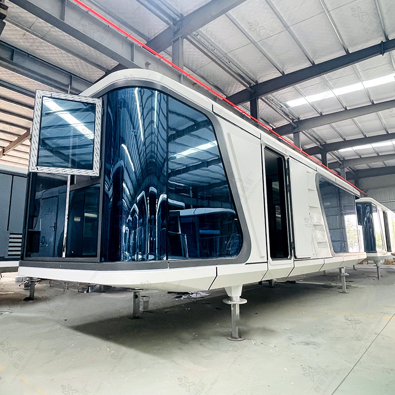 Viaje al aire libre acampamiento residencial estructura de acero nuevo contenedor de material venta cabina de guardia casa de cápsula espacial inteligente