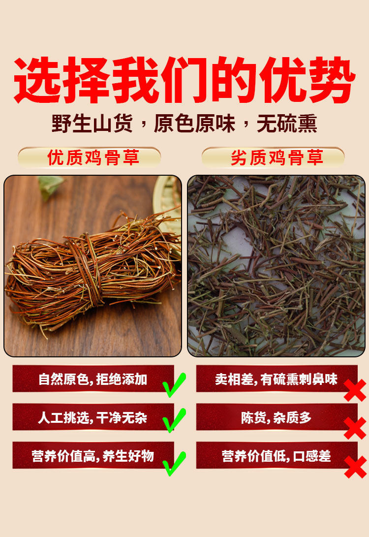 Ji Gu Cao Chicken Bone Grass Dried Herb 500g Traditional Soup Ingredient Wild Harvested Guangdong quality and texture