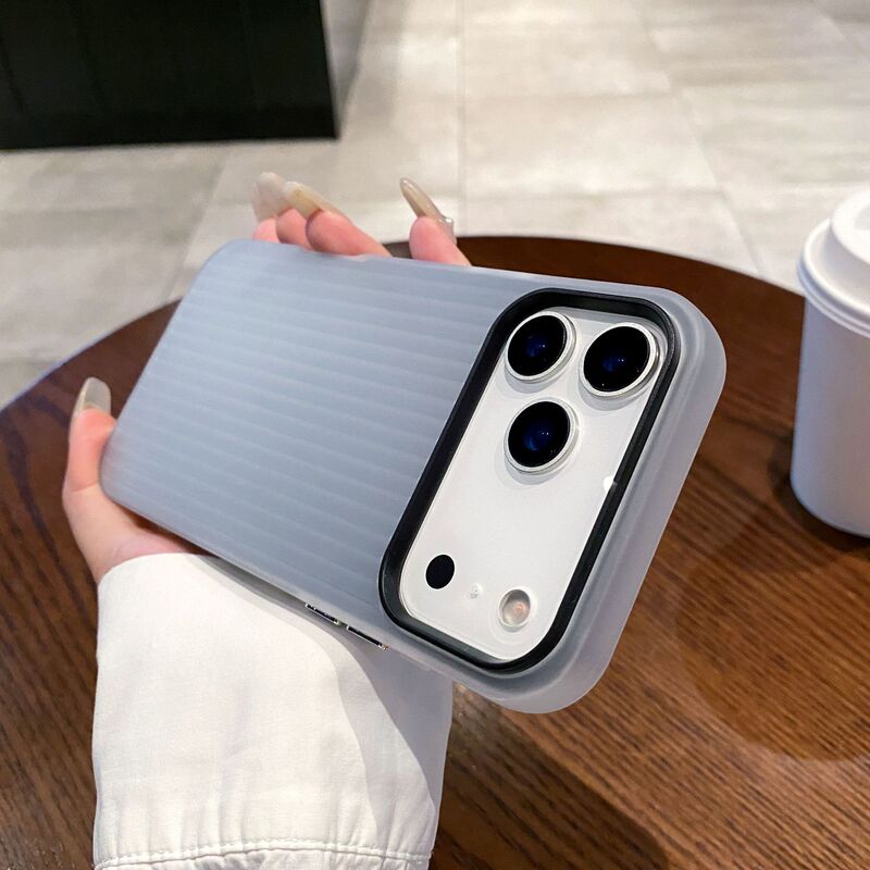 适用iPhone17pro手机壳瓦楞磨砂肤感苹果16pro二合一防滑15保护套|undefined