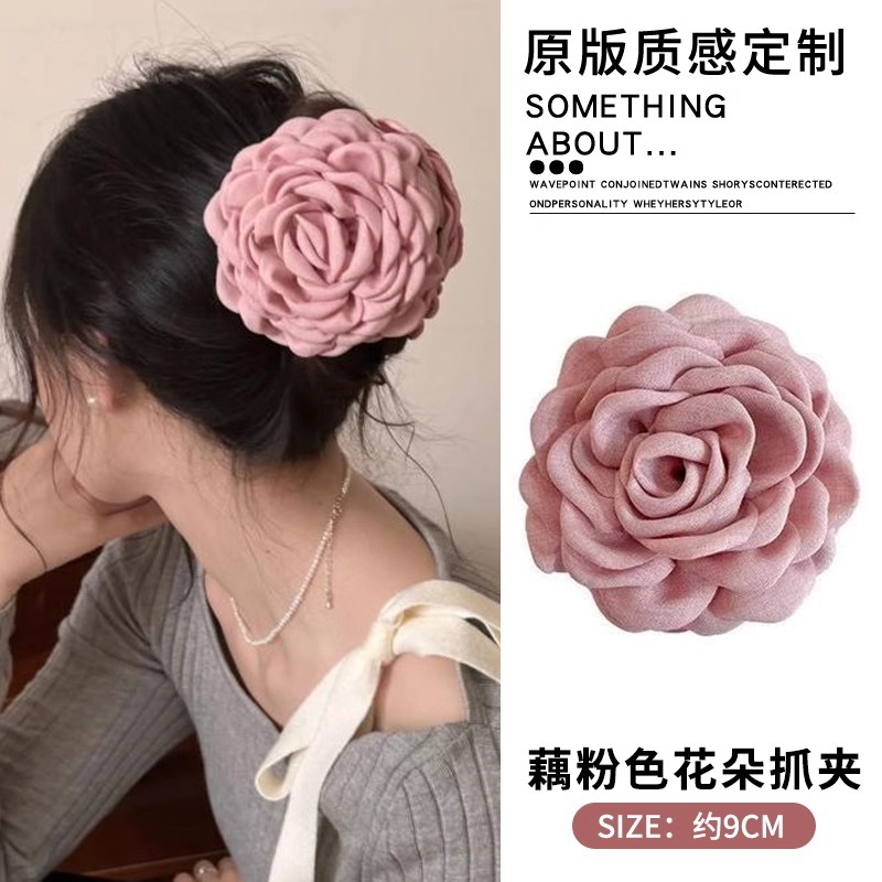 Rosas rascar flores de tiburón brocas de boca flores grandes brocas de cabello de cabeza de mujer rascar flores de tiburón brocas de cabello tocado