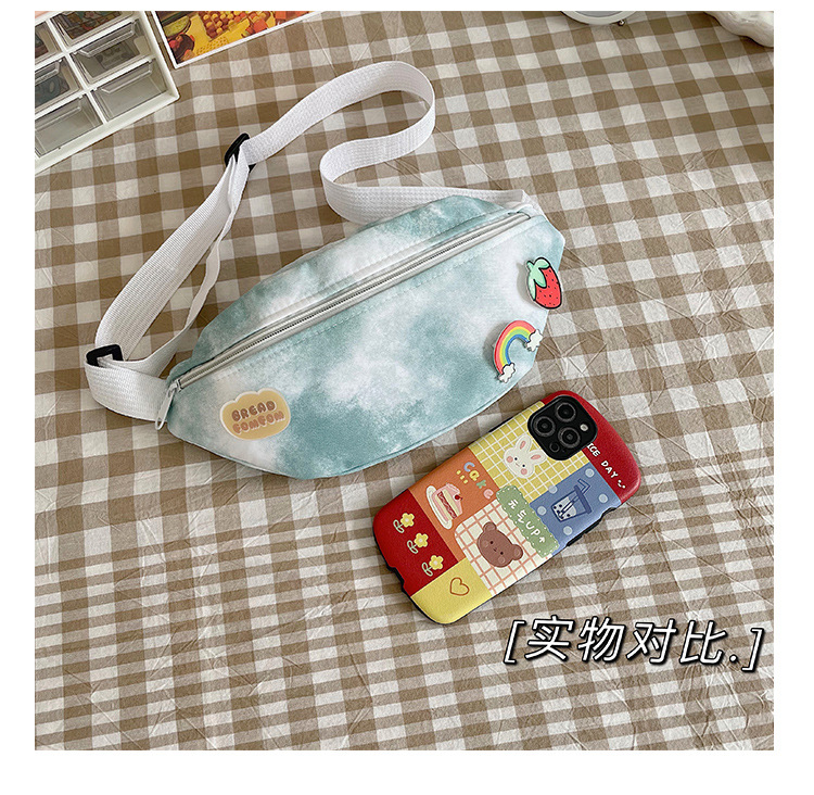 The 2024 new style of Japanese Harajuku trendy single-shoulder bag, a unique tie-dyed girl's chest bag, is fashionable and versatile. It's a single-shoulder crossbody bag undefined