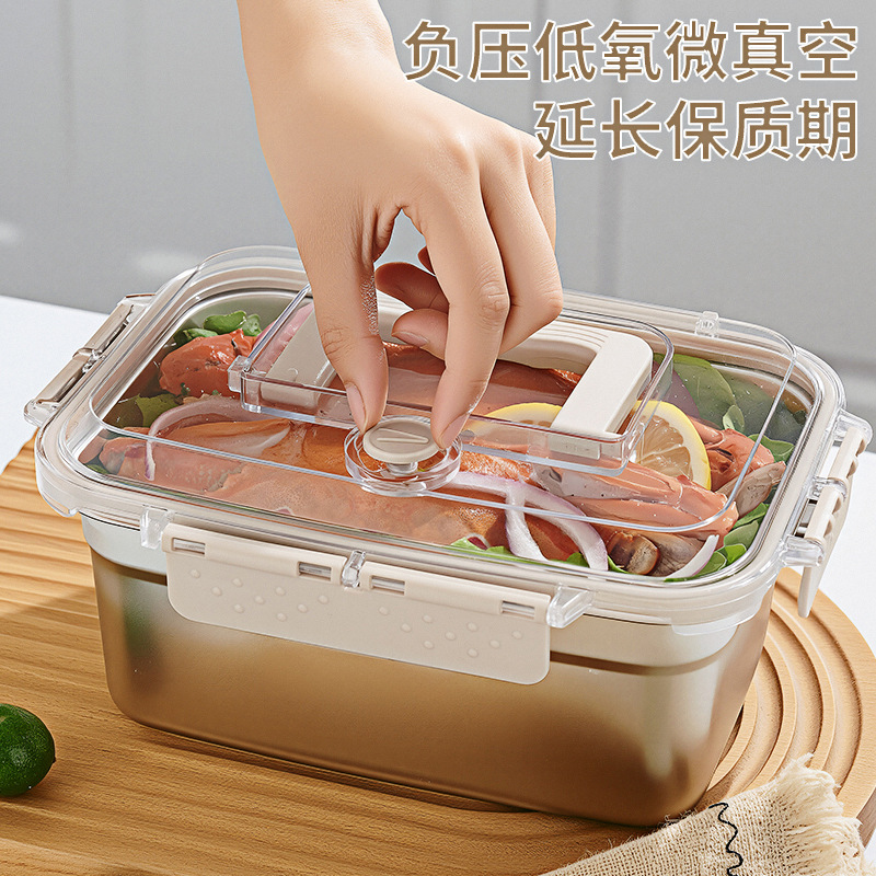 Contenedor de Alimentos de Acero Inoxidable, Lonchera para Refrigerador, Apto para Alimentos, Refrigerado, Sellado, Portátil con Tapa, Caja de Almacenamiento Manual