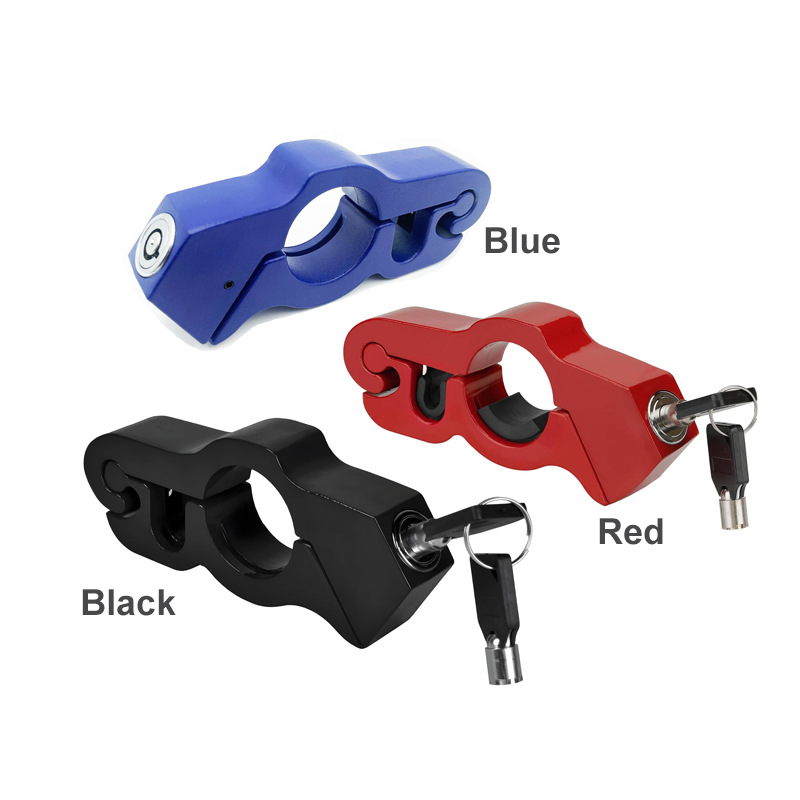 摩托车油门把手锁 电动车把手防盗锁 铝合金牛角锁 把手刹车锁