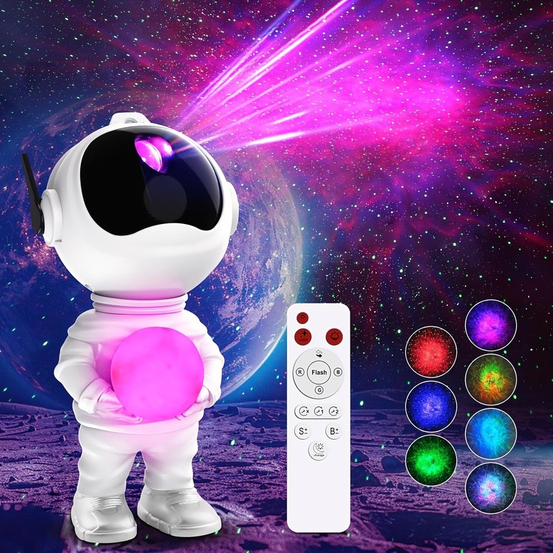 宇宙飛行士プロジェクターランプスタンディングボール星空ランプ星空カラフルなロマンチックな雰囲気ナイトライト LED ランプ|undefined