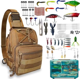 Amazon Hot Sale 112Pcs Fishing Backpack with Tackle Box Fishing Gear Equipment Kit Fishing Tools Accessories Kit